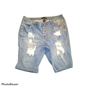 Traffic Jean Wear Bermuda Ripped Jean Shorts